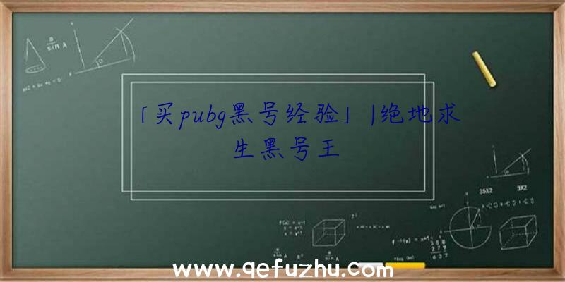 「买pubg黑号经验」|绝地求生黑号王